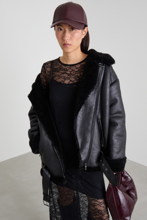 Faux leather baseball cap Intrend - 2
