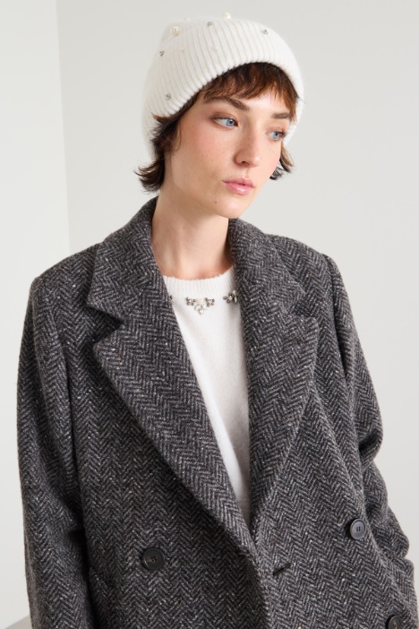 Cuffia con perle e pietre