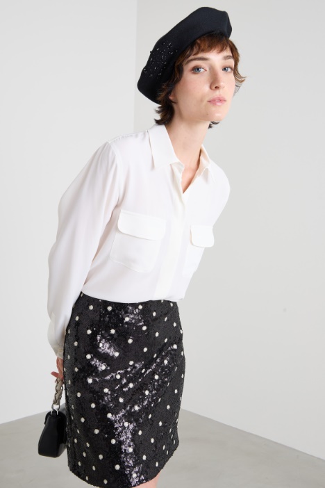 Rhinestone-embellished beret Intrend