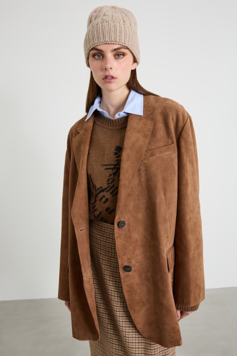 Cuffia a trecce in lana