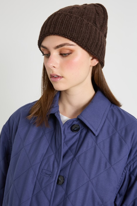 Cuffia a trecce in lana