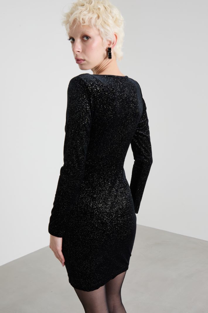 Glitter velvet sheath dress Intrend - 3