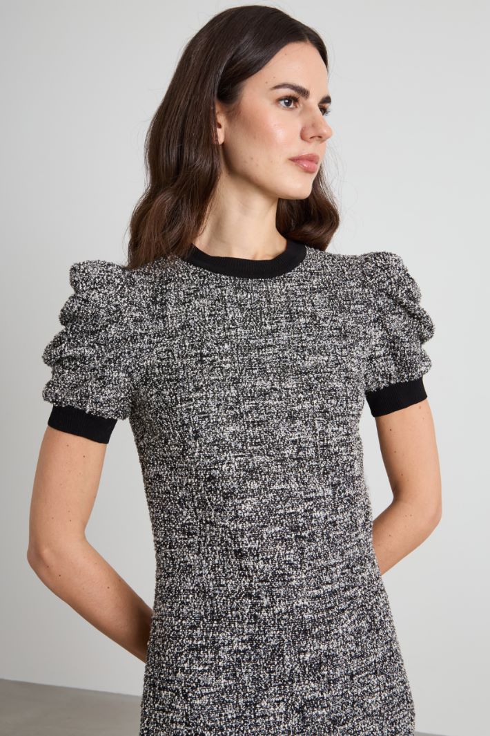 Tweed effect jersey dress Intrend - 4