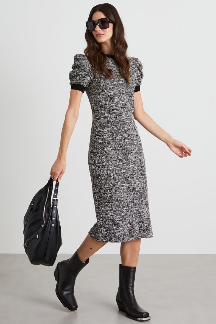Tweed effect jersey dress Intrend