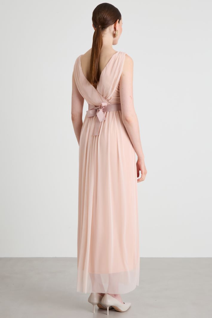 Long tulle dress with belt Intrend - 3