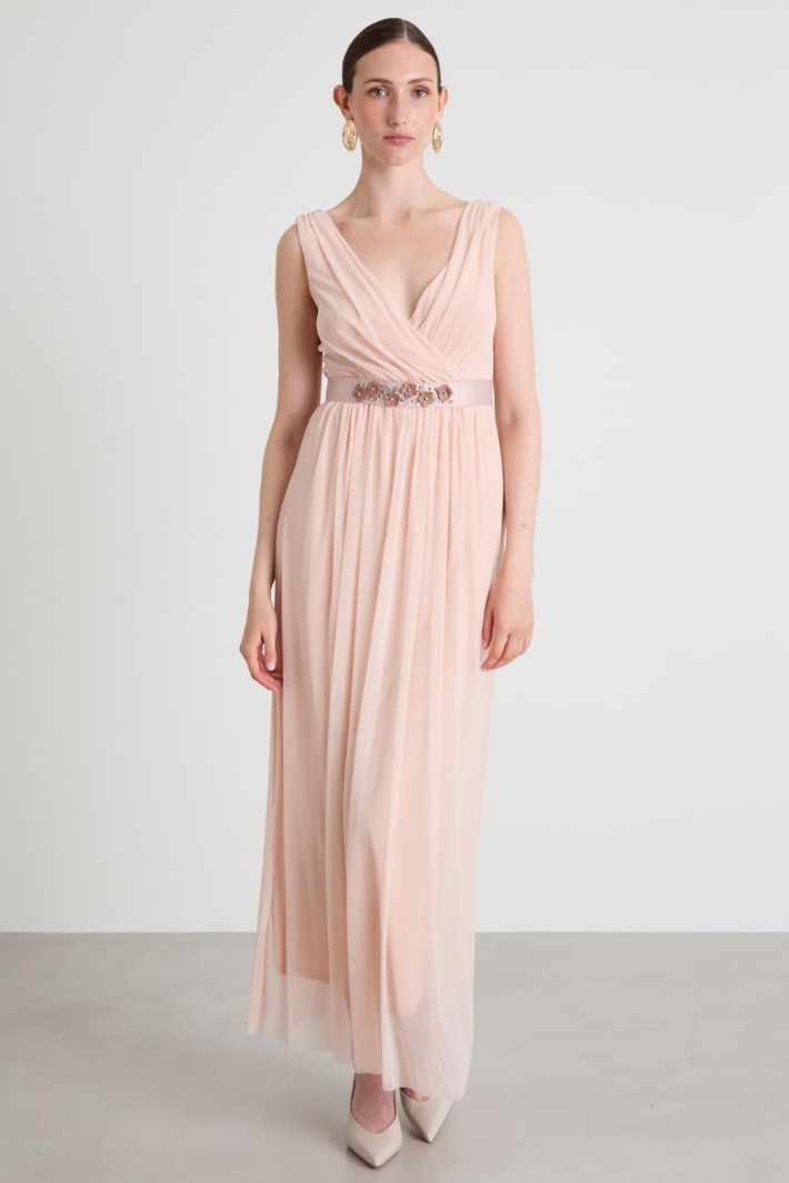 Long tulle dress with belt Intrend - 2
