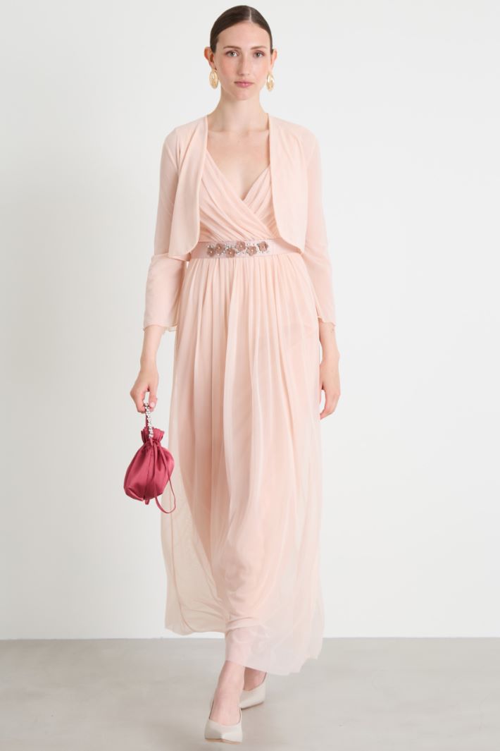 Long tulle dress with belt Intrend