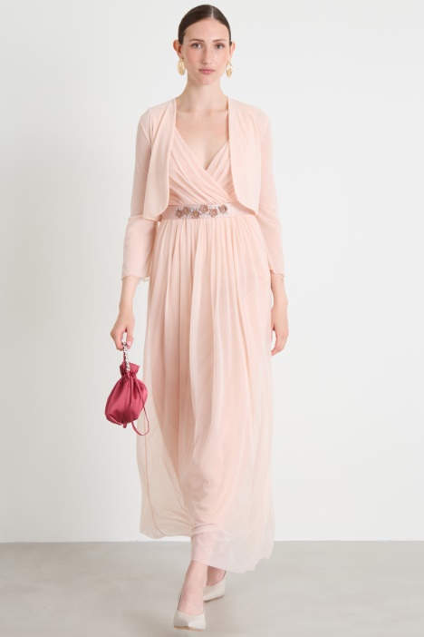 Long tulle dress with belt Intrend