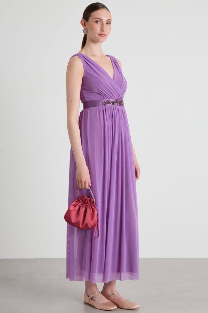 Long tulle dress with belt Intrend