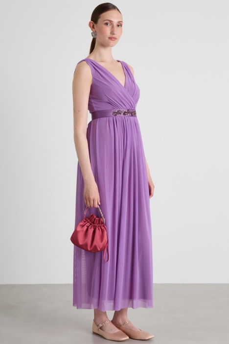 Long tulle dress with belt Intrend