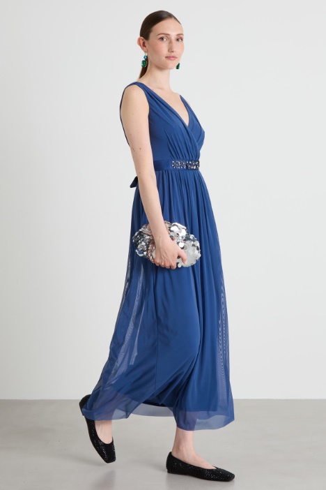 Long tulle dress with belt Intrend