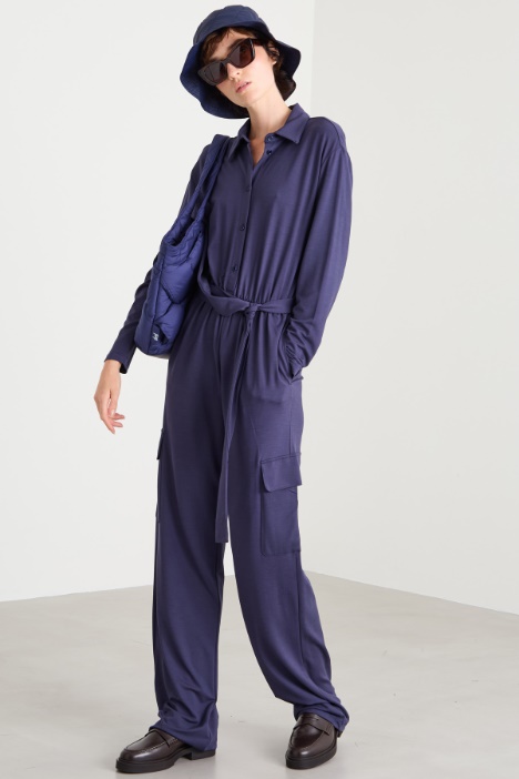 Jersey jumpsuit with sash Intrend