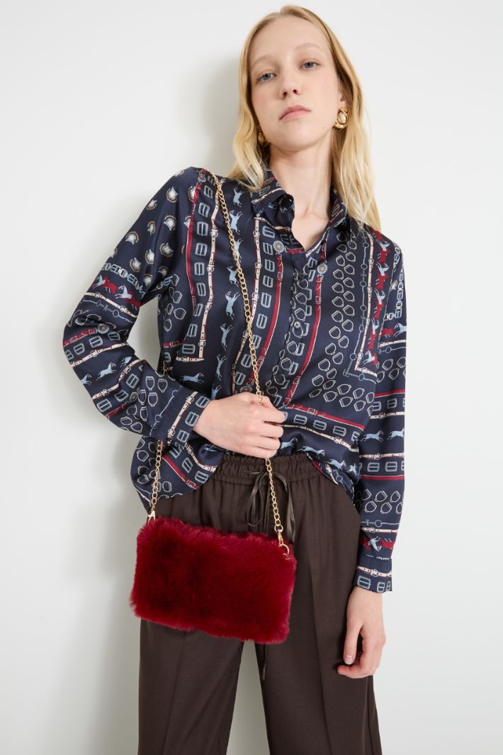 Borsa in tessuto peluche Intrend - 3