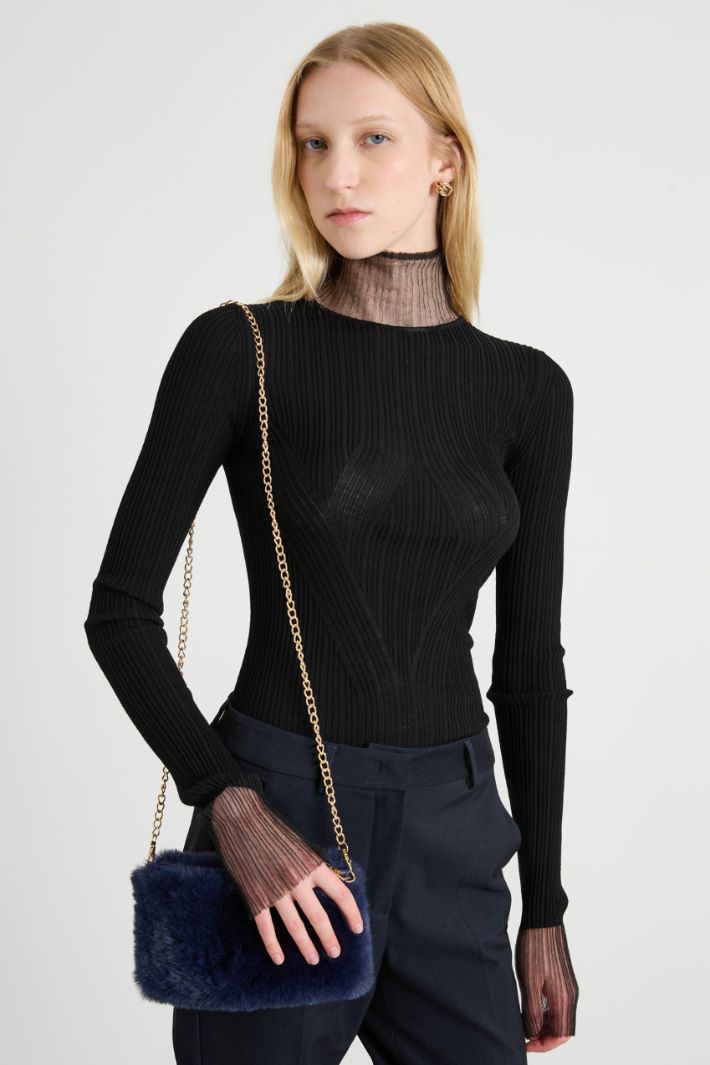 Borsa in tessuto peluche Intrend - 3