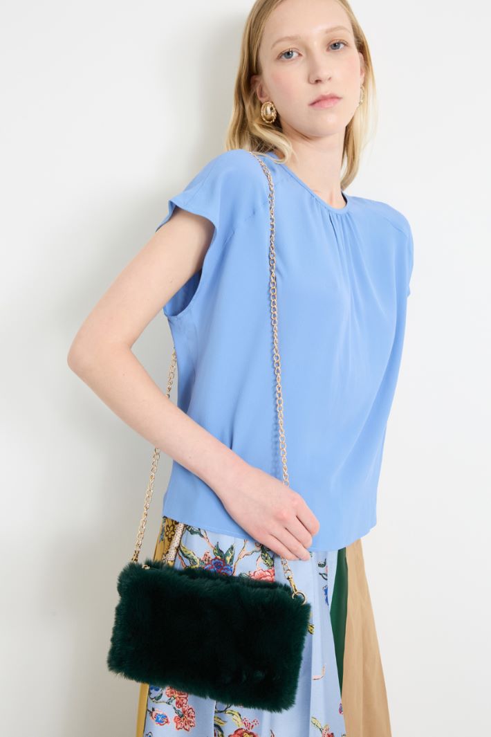 Borsa in tessuto peluche Intrend - 3