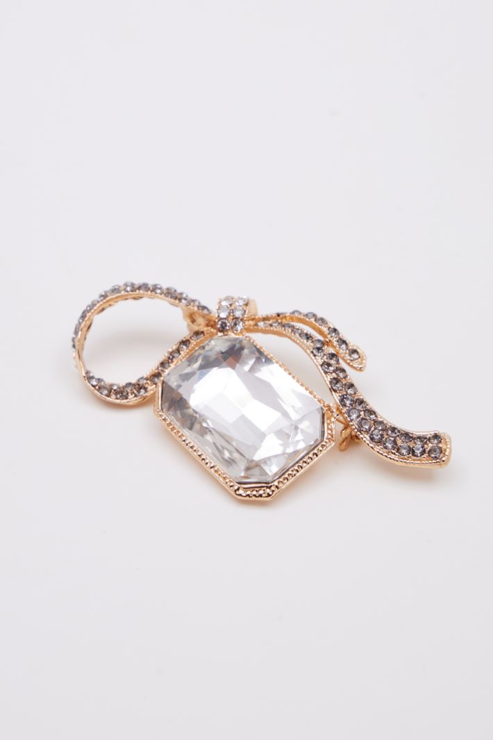Rhinestone and stone brooch Intrend - 3