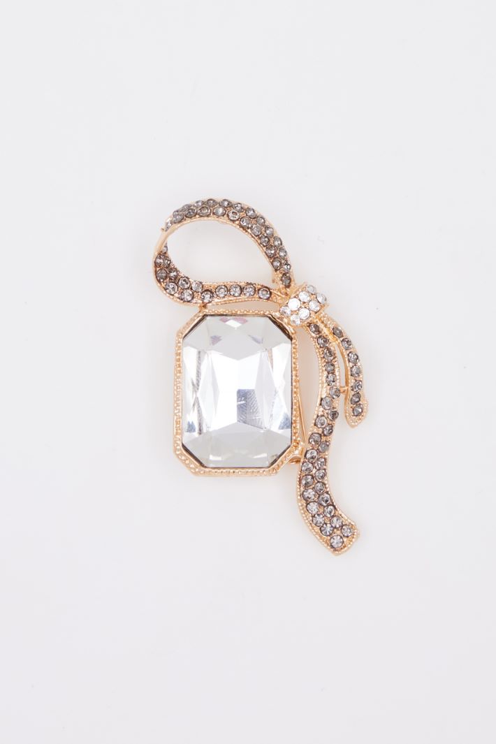 Rhinestone and stone brooch Intrend