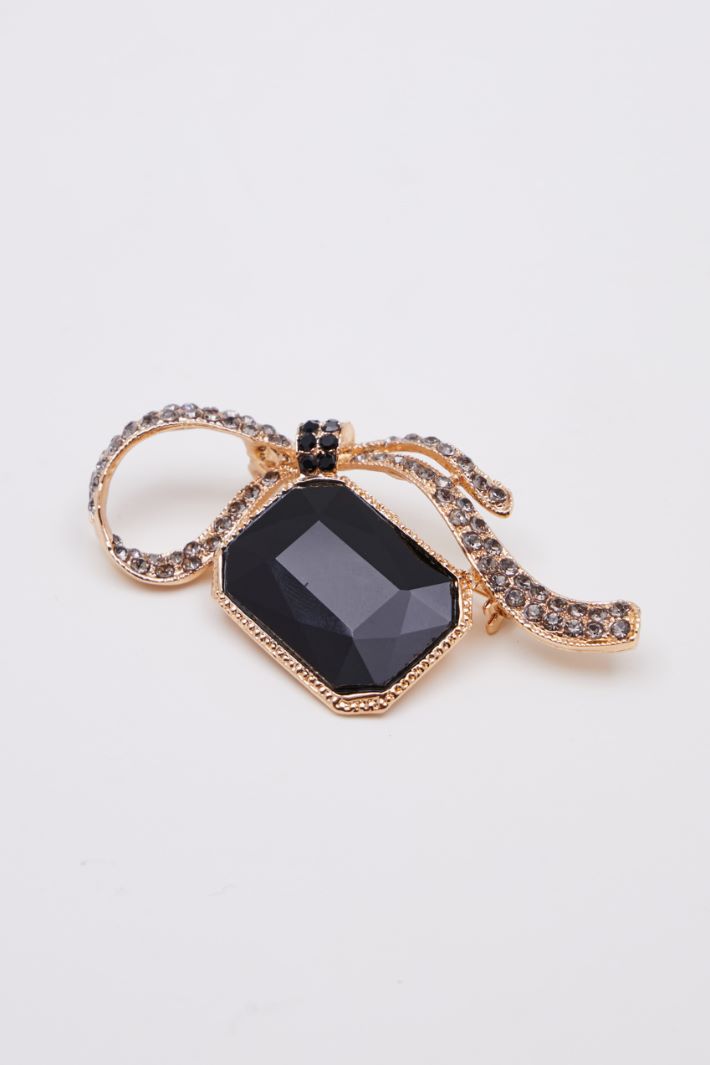 Rhinestone and stone brooch Intrend - 3