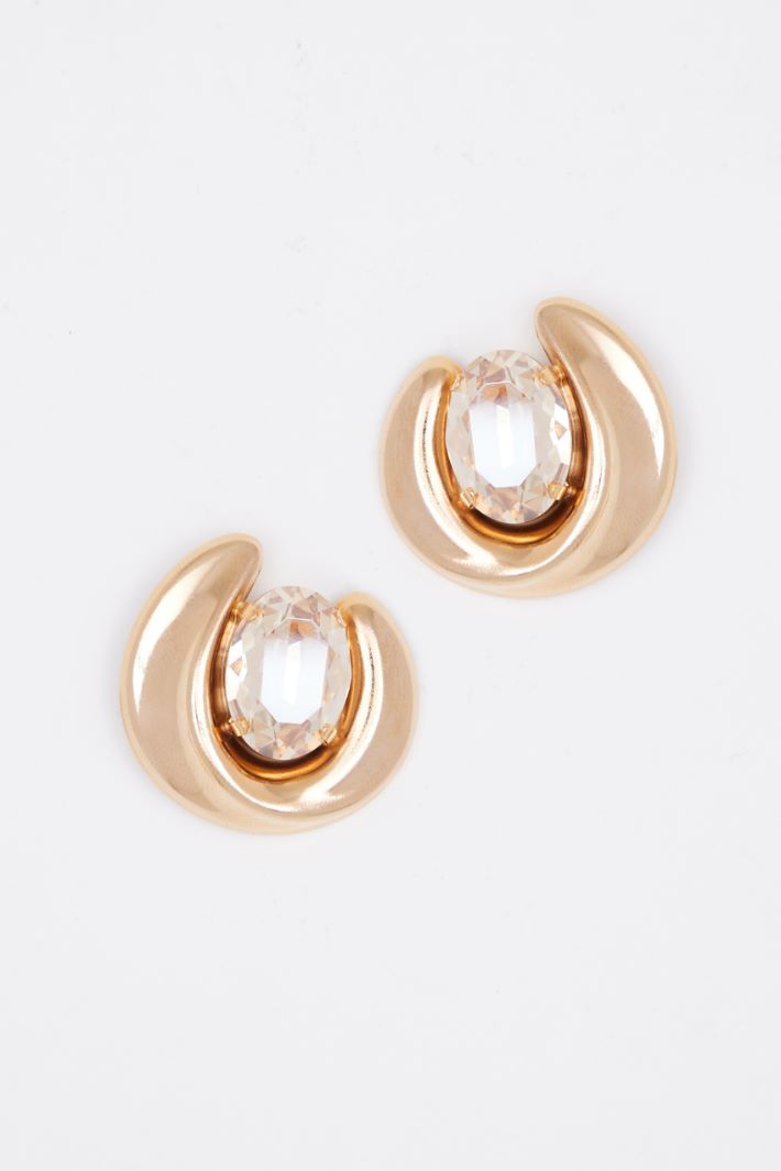 Metal earrings with rhinestones Intrend