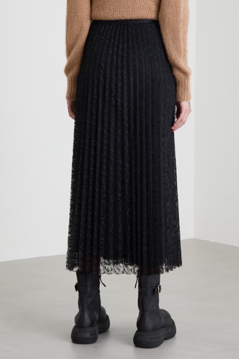 Gonna plissé in pizzo