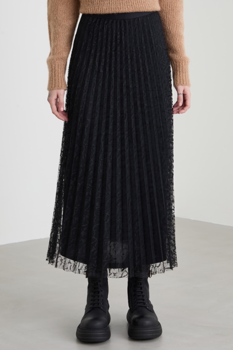 Gonna plissé in pizzo