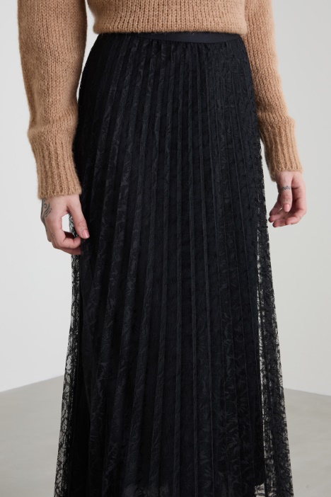 Gonna plissé in pizzo