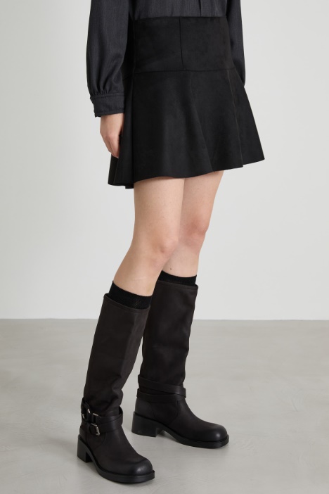 Minigonna effetto suede
