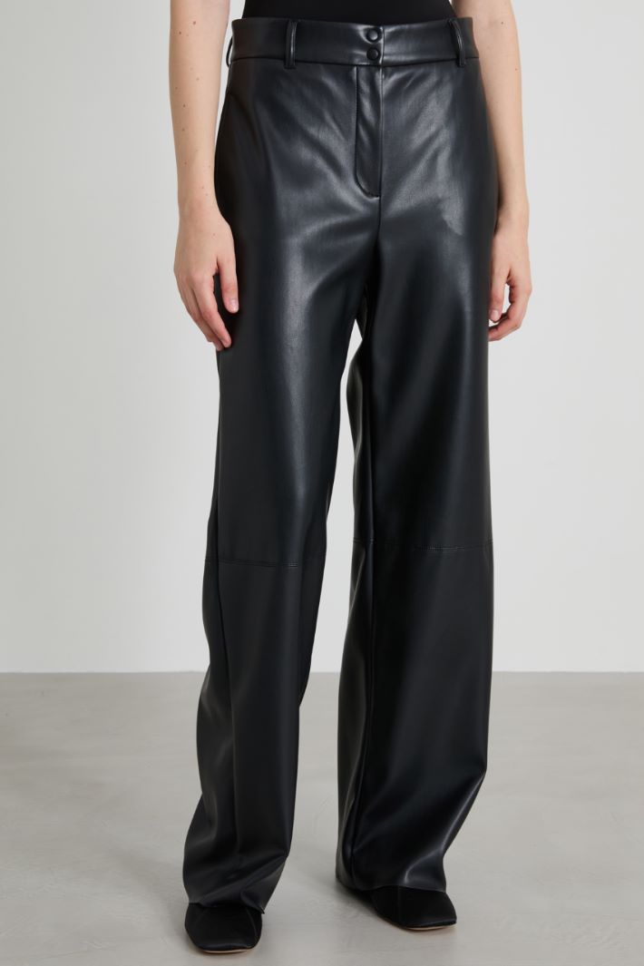 Loose fit faux leather trousers Intrend - 2