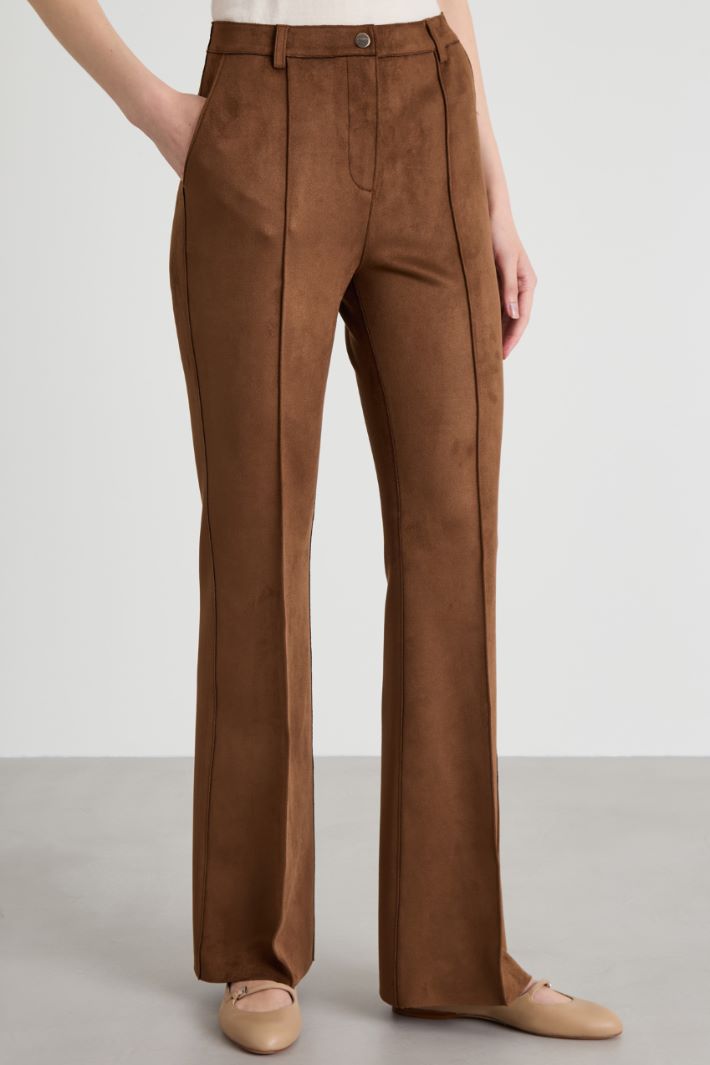 Pantaloni flare effetto suede Intrend - 4