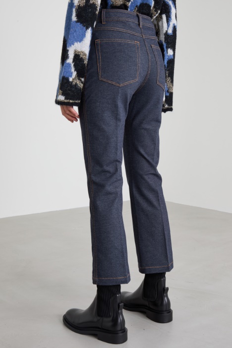 Pantaloni flare in jersey