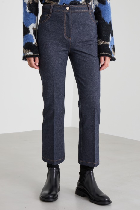 Pantaloni flare in jersey