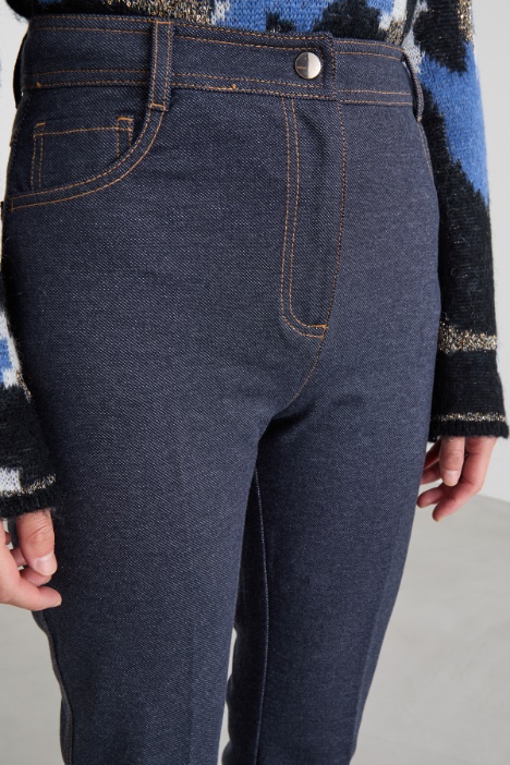 Pantaloni flare in jersey