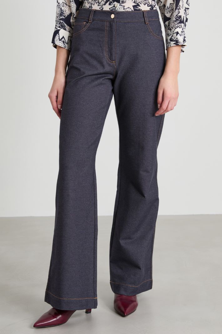 Wide-fit denim jersey trousers Intrend - 2