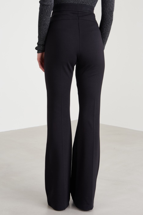 Pantaloni flare in jersey