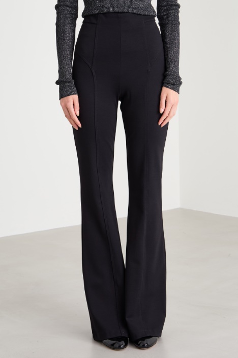 Pantaloni flare in jersey