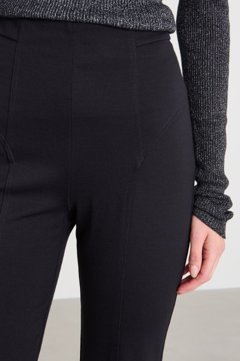 Pantaloni flare in jersey