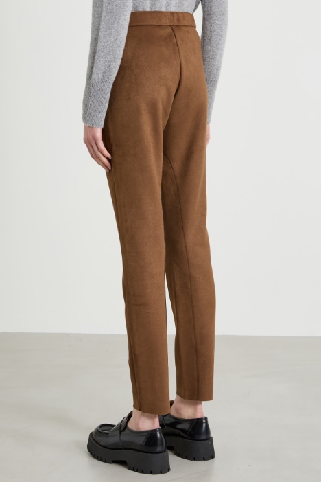 Pantaloni skinny effetto suede