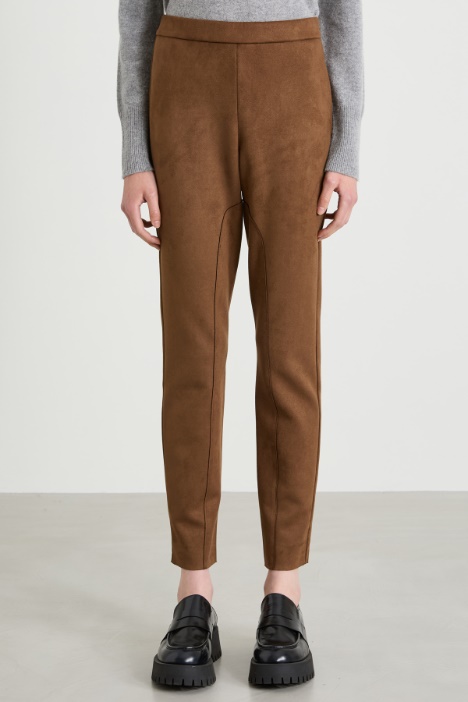 Pantaloni skinny effetto suede