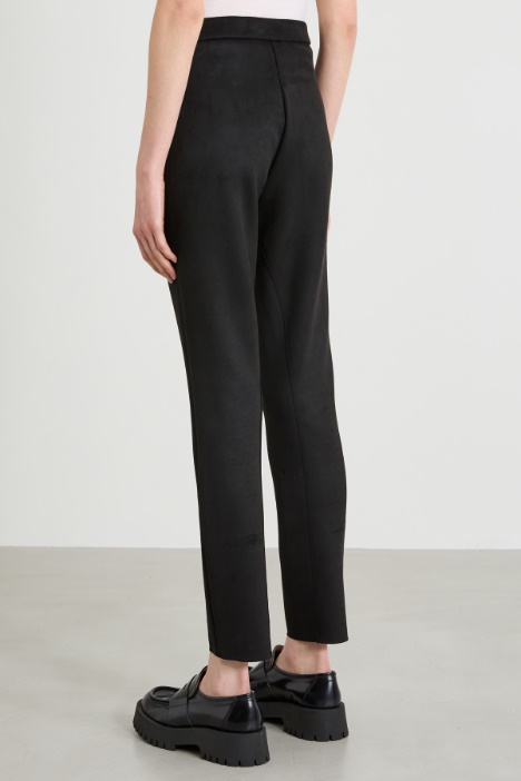 Pantaloni skinny effetto suede