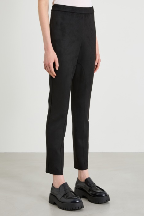 Pantaloni skinny effetto suede