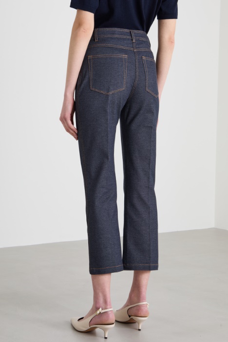 Pantaloni in jersey effetto denim
