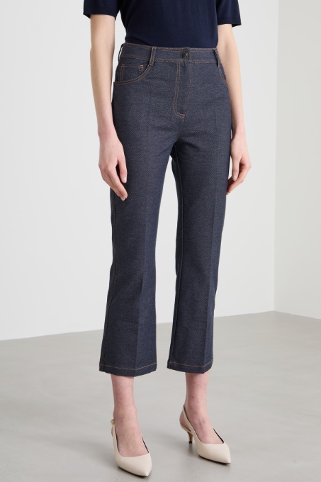 Pantaloni in jersey effetto denim