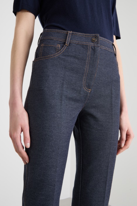 Pantaloni in jersey effetto denim