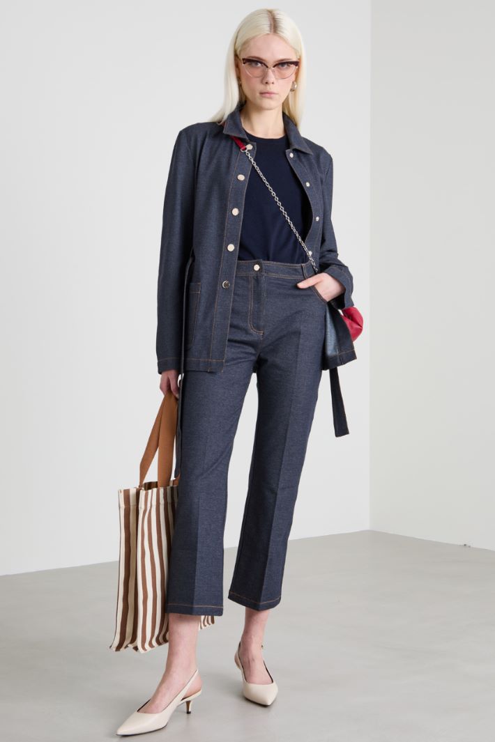 Pantalón de punto con efecto denim Intrend