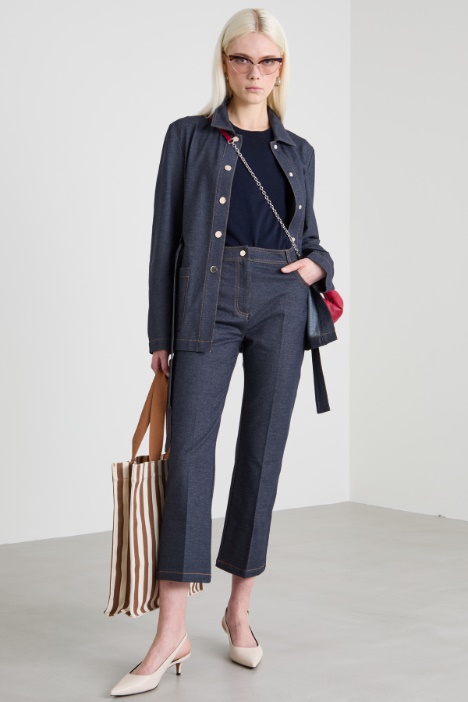 Pantalón de punto con efecto denim Intrend
