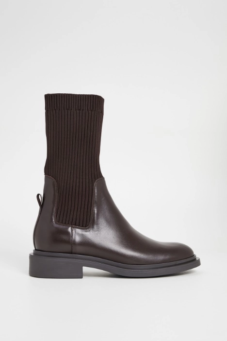 Leather and mesh ankle boots - Intrend