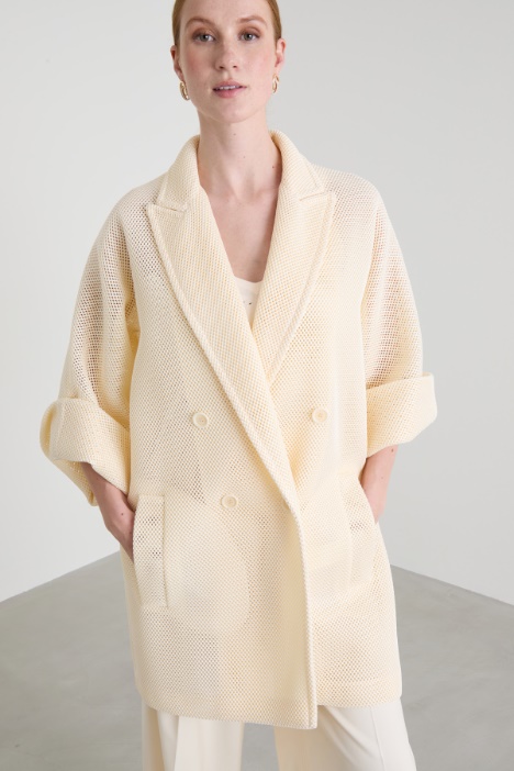 Abrigo ancho de punto de malla