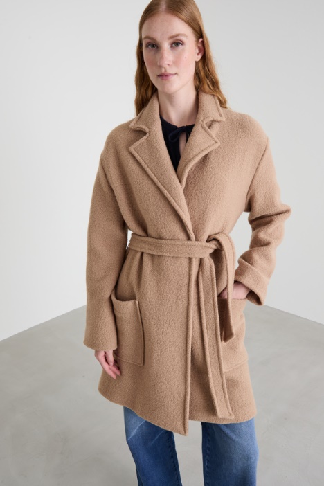 Cappotto in jersey di lana cotta