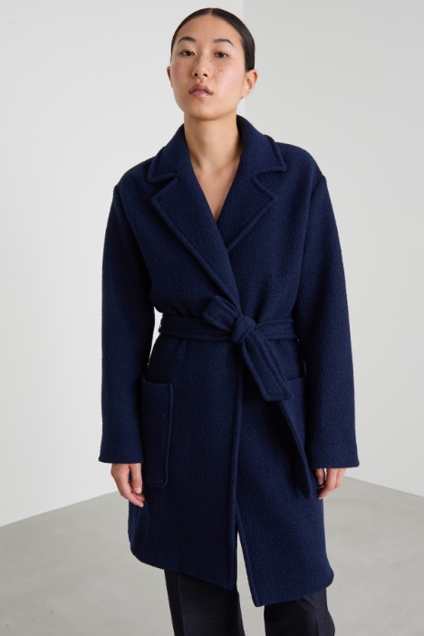 Cappotto in jersey di lana cotta