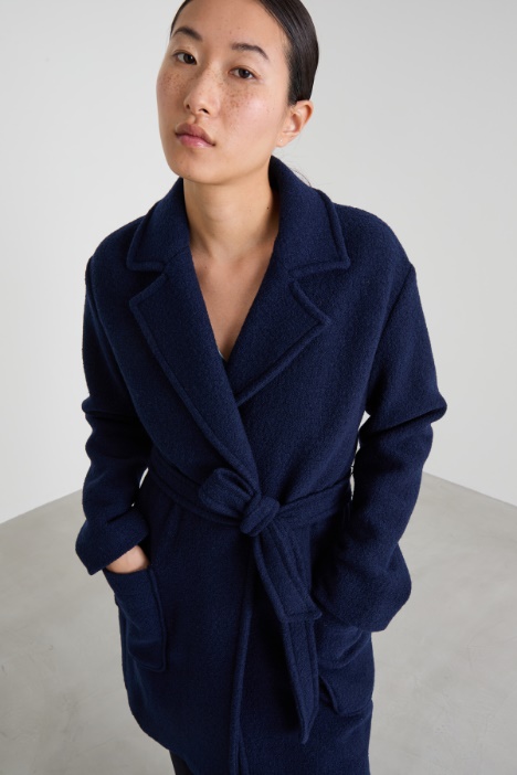 Cappotto in jersey di lana cotta